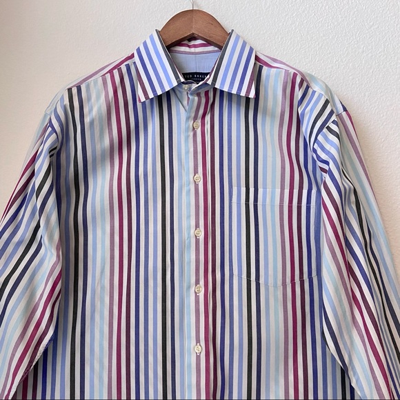 🆕 Ted Baker Striped Dress Shirt - Picture 4 of 10